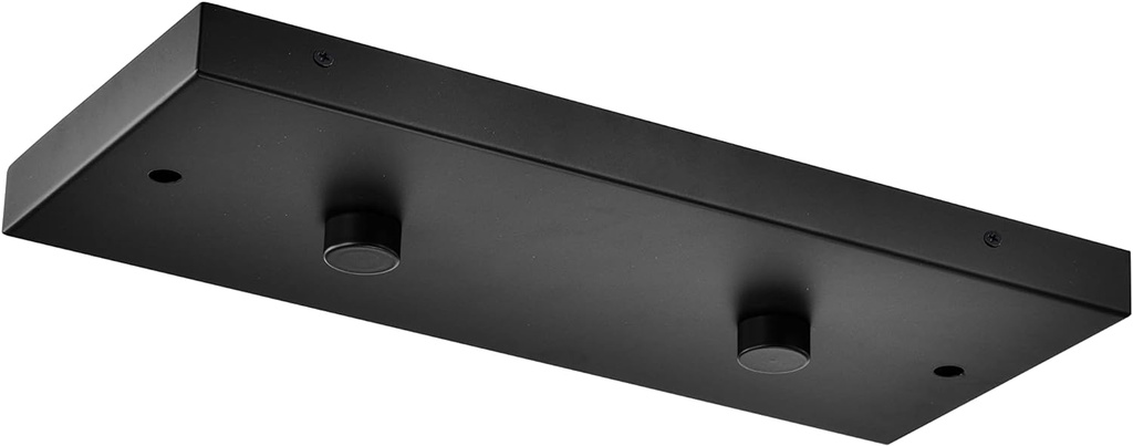 Two Pendant Light Linear Canopy Accessory Light Kit, 14 inch Flush Mount Cluster Canopy, Hanging 2 Lights with One Outlet Box for Kitchen Island, Mounting Hardware Included, Matte Black