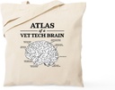 CafePress Atlas Of A Vet Tech Brain Tote Bag Natural Canvas Tote Bag, Reusable Shopping Bag
