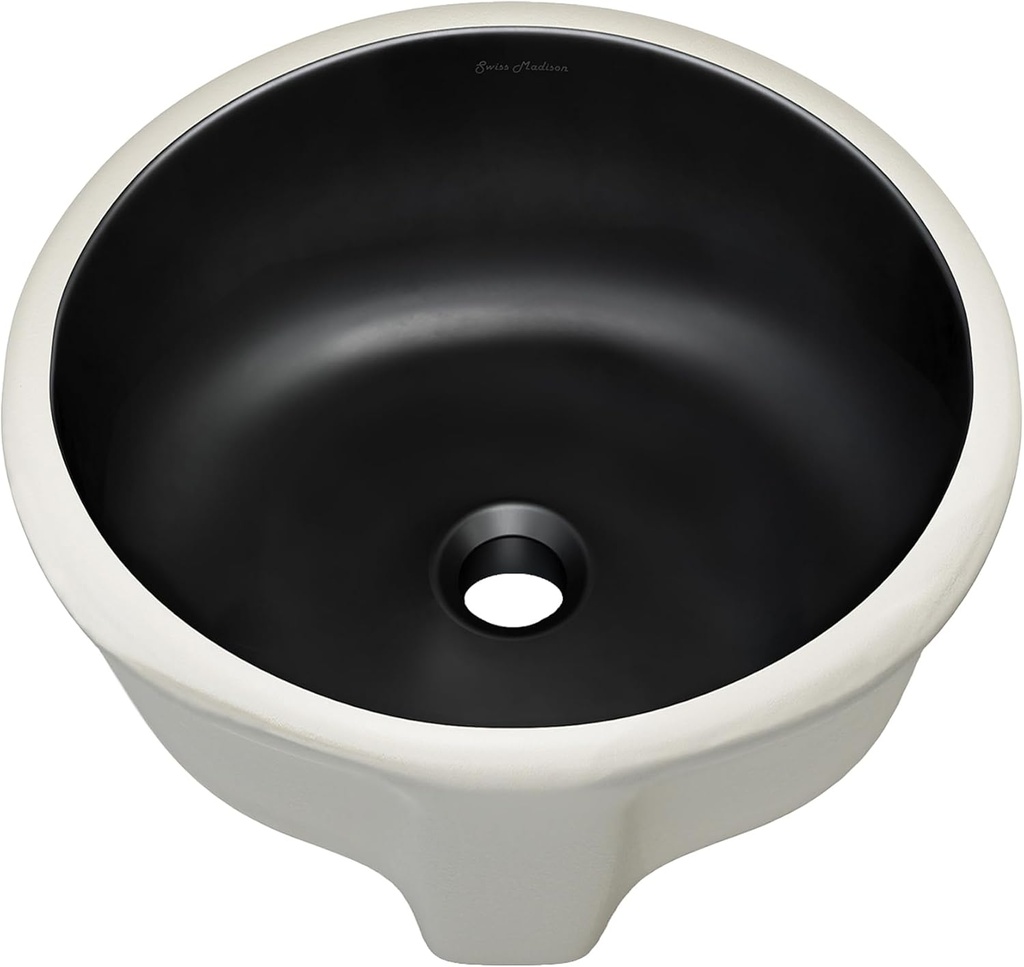 Monaco 16" Ceramic Undermount Bathroom Sink in Matte Black