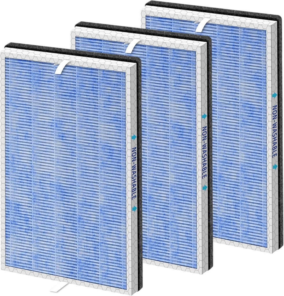 MSA3/MSA3S HEPA Replacement Filter for Membrane Solutions MSA3 and MSA3S Air Purifier,Upgraded 4-in-1 H13 True HEPA and Activated Carbon Filter with OdallerPure Technology,3 Pack