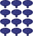 MY MIRONEY 12-Pack Blue Vintage Cabinet Knobs Zinc Alloy Flower Drawer Knob Hardware Round Decorative Pulls Handles Dresser Knobs with Screws, 1.3" Diameter
