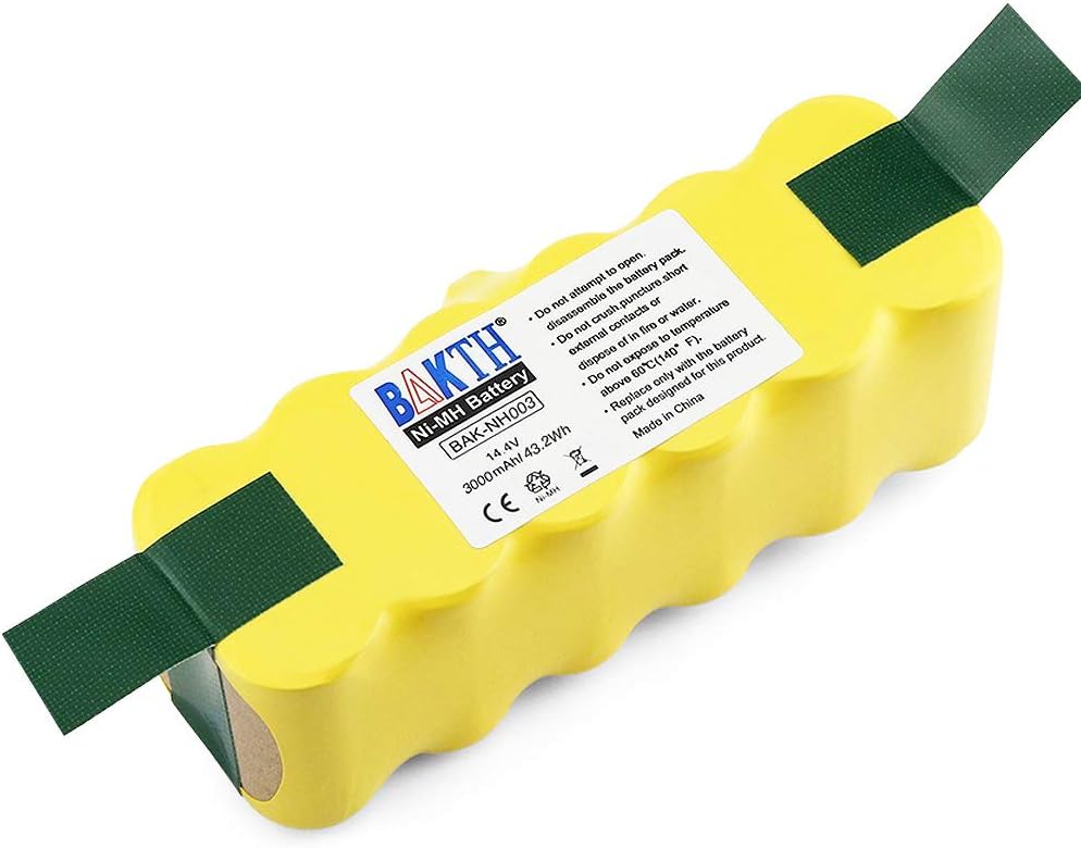 BAKTH 14.4V 3000mAh NI-MH Battery for iRobot Roomba 500 510 520 530 532 535 540 545 550 552 555 560 562 570 580 581 582 585 595 600 610 620 630 631 650 660 700 760 770 780 790 800 870 880 R3