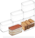 20 Pack 14OZ Rectangle Clear Plastic Dessert Cups with Lids and Stickers Disposable Fruit Cups for Dessert,Tiramisu container with lid,Cupcake,Parfait,Pudding,Iced Cold Drinks,Snacks,Fruits