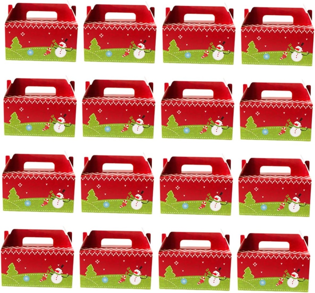 20pcs Christmas Cupcake Boxes Window Portable Containers Inserts for Standard for and Giving