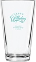 Personalized Color Printed Pint Glass - Happy Birthday - Robins Egg Blue - 144 pack