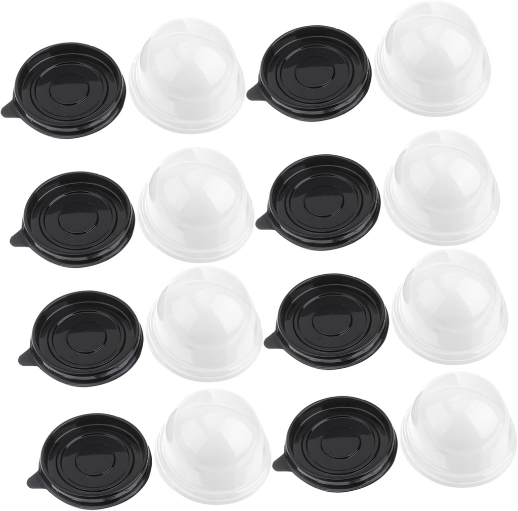 50pcs Transparent Plastic Yolk Crisp Box Round Cake Packaging Container Food-grade Material for Desserts Weddings and Parties