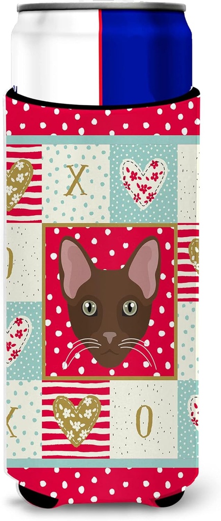 Caroline's Treasures Havana Brown Cat Michelob Ultra Hugger for slim cans cold-beverage-koozies, Multicolor