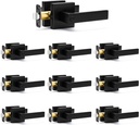 10 Pack Matte Black Door Handles Privacy Door Levers, Keyless Interior Door Knobs Square Door Levers Heavy Duty Door Locks for Bedroom Bathroom, Reversible Flat Levers