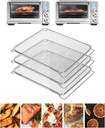 3PCs Air Fry/Dehydrate Mesh Baskets for Breville BOV900BSS/BOV950BSS Smart Oven Air Fryer Pro, 16.5"D x 11.7"W x 1.06"H Stainless Steel Baking Racks Trays Replacement Accessories for 13 Cooking Modes