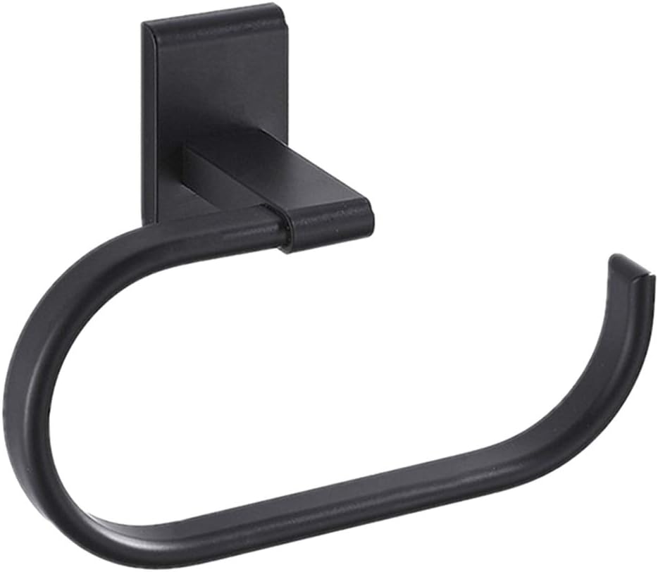 Cabilock 1pc Wall Mounted Towel Rack Easy Installation No Drilling Towel Holder for Bathroom Durable Black Suitable for Home School and Hotel