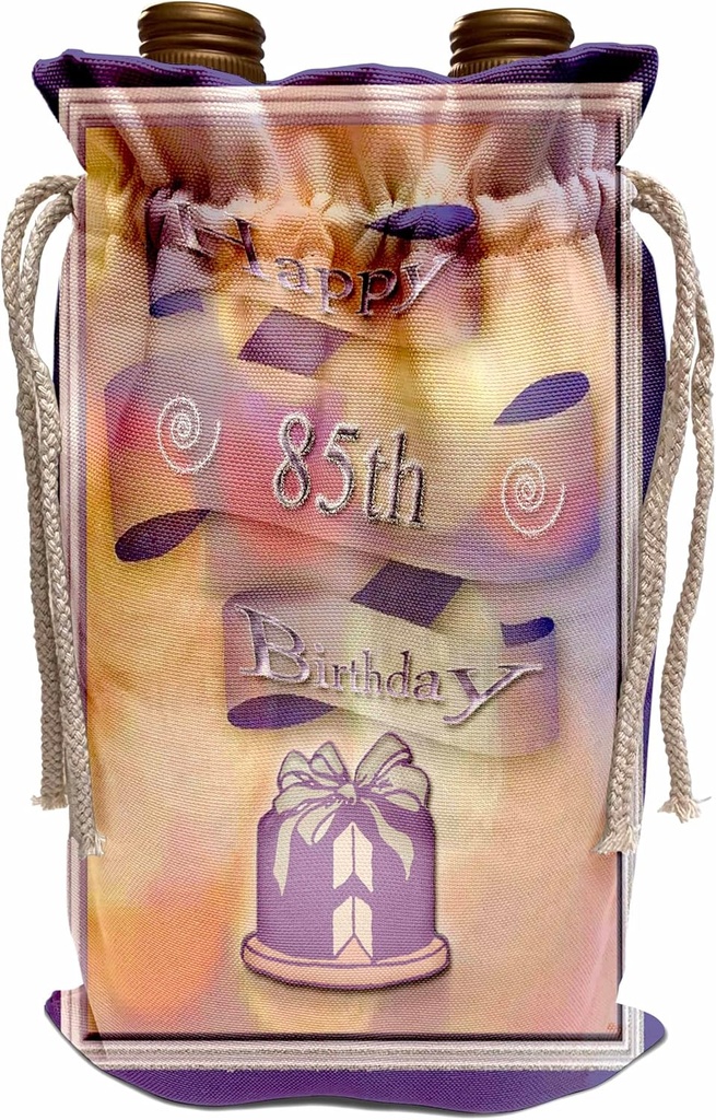 Wine Bag - Ribbon and Cake Happy 85th Birthday Birthday Design