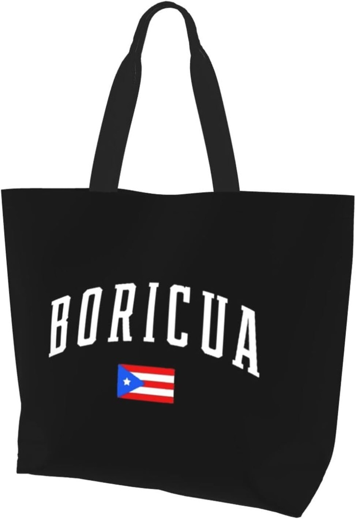 ASYG Puerto Rico Grocery Bag Puerto Rico Flag Shopping Bags Flag Storage Bag for Puerto Rican Portable Bag Tote Bag