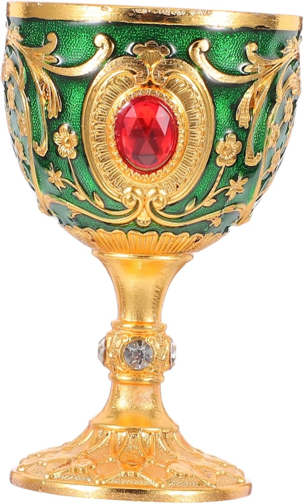 Cabilock Antique Chalice Cup Elegant Vintage Drinking Goblet with European Design for Home Decor and Various Occasions Versatile Retro Water Offering Vessel