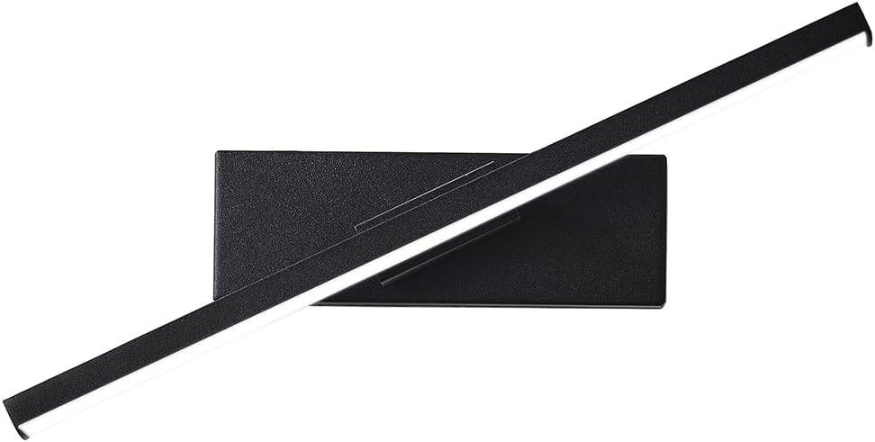 Aluminum and Iron led Wall lamp - Black Shower Light with 330-degree Rotation, Eye-Friendly Reading or Bedside lamp, 11.8" Vanity Lights for Mirror, 1 Pack