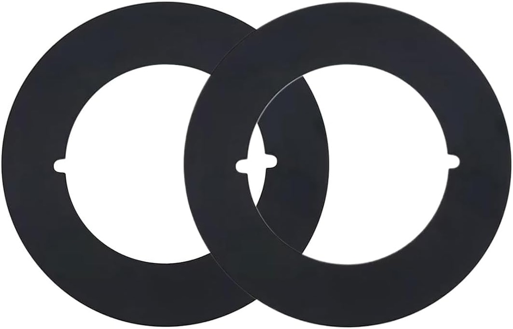 Scar Plates for Door Knob, 2-1/8" Inner Diameter, 3-1/2" Outer Diameter, Round Steel Door Push Plate with Double-Sided Tape, Door Hole Reinforcement Plate for Filler Fixing Repair(2pcs,Black)