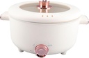 3.5L Rapid Electric Hot Pot - Multifunctional Noodles Cooker for Ramen, Egg, Pasta, Dumpling, Soup, Porridge & Oatmeal (White)