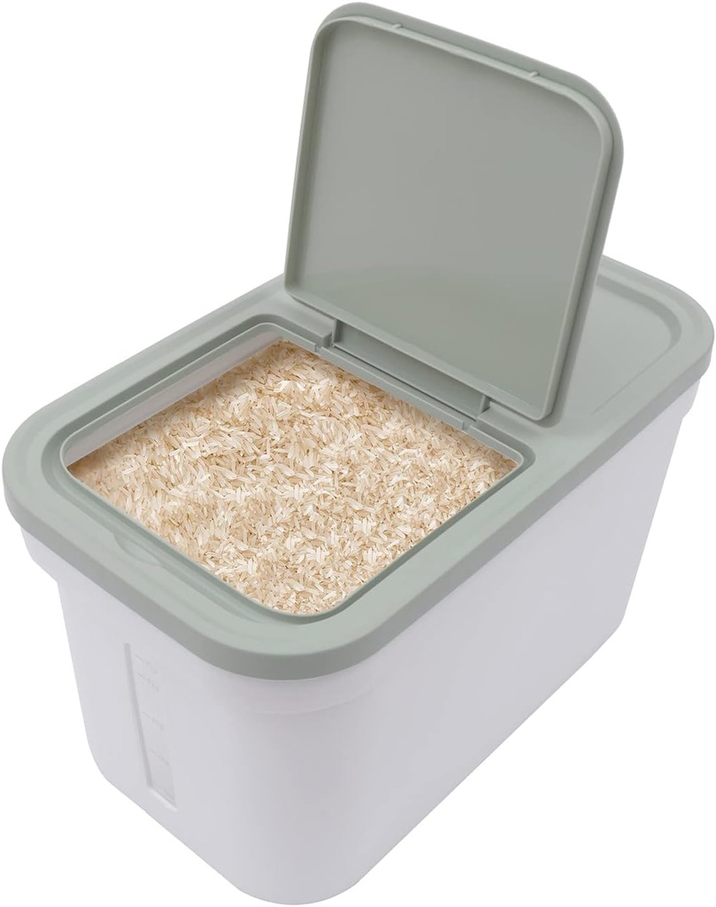 22lbs Airtight Rice Container, Plastic Large Storage Container for Food, Flour Storage Bin, Commercial Rice Storage Container Bulk for Homes, Restaurants