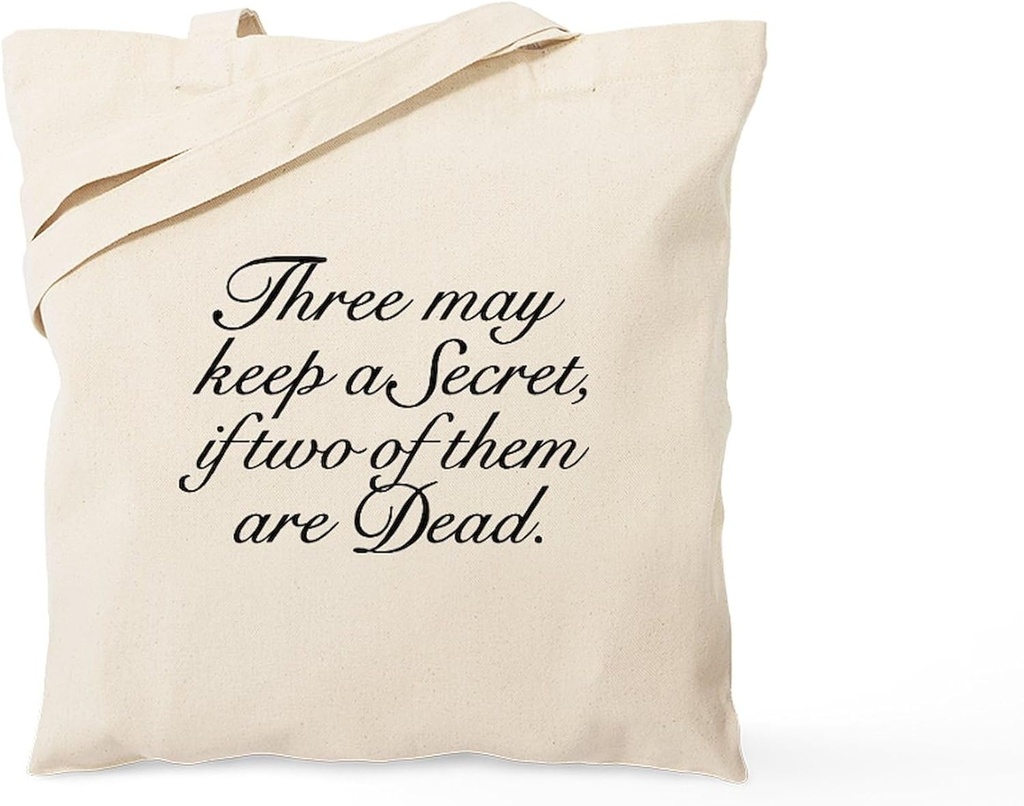 CafePress Three May Keep A Secret Tote Bag Reusable Natural Beige Canvas Shopping Bag