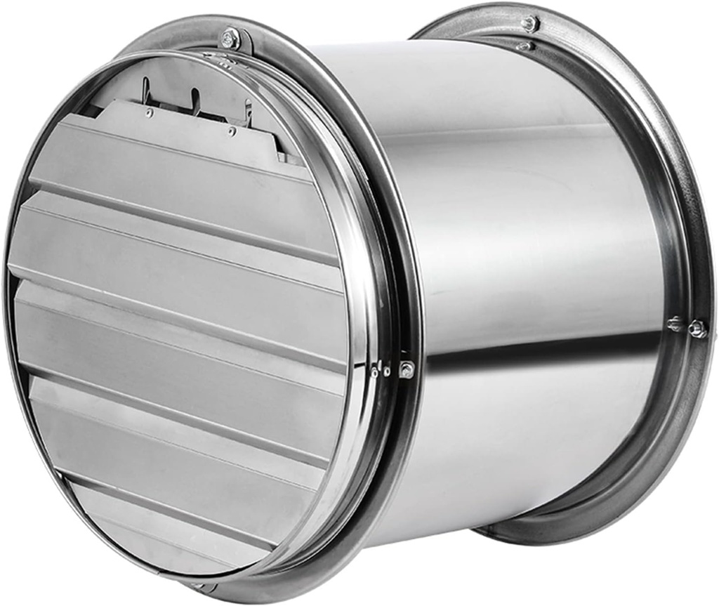 ventilation fan Wall Mounted Exhaust Fan, Stainless Steel Cylindrical Exhaust Fan With Shutters And Guard Net 8-16 Inch