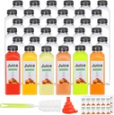 36pcs 16oz Plastic bottles with lids, juice bottles with caps, Reusable containers and Clear beverage for milk, Smoothies, juice