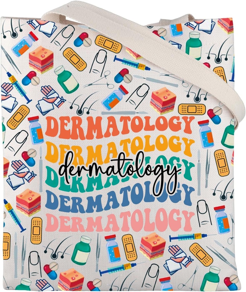 CMNIM Dermatologist Gifts Dermatology Tote Bag Skin Doctor Gifts Dermatology Nurse Shoulder Bag Dermatology Graduation Gift