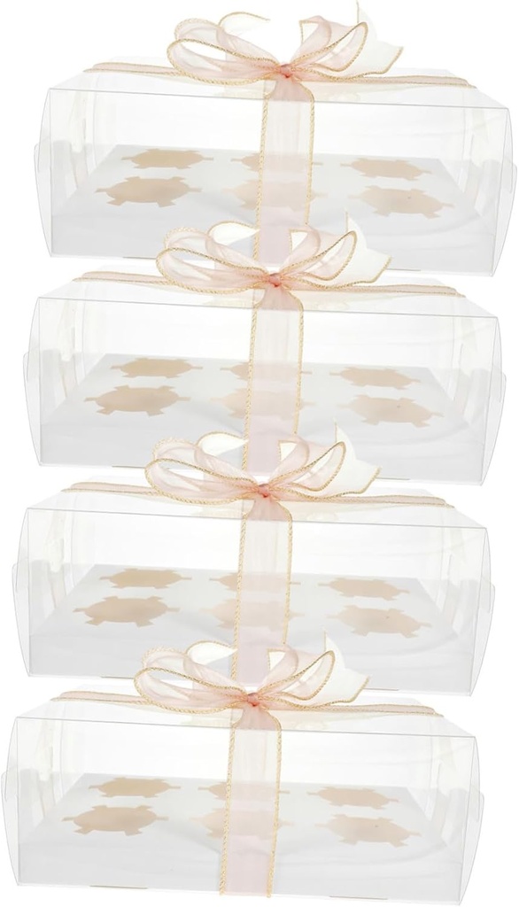 4pcs Cupcake Boxes Muffin Boxes Reusable Storage Containers for Bakery Treats Cake Carrier Party Accessory