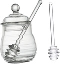Honey Pot Glass Dispenser Honey Jar and Dipper Kit Storage Jar Mixing Stick Bulk