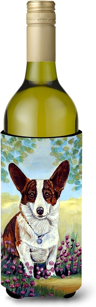 Caroline's Treasures 7088LITERK Cardigan Corgi Wine Bottle Hugger Bottle Cooler Sleeve Hugger Machine Washable Collapsible Insulator Beverage Insulated Holder