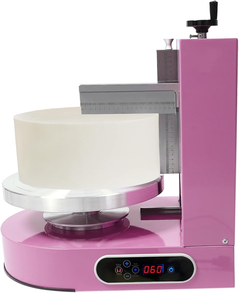 200W Cake Decorating Machine, Cake Butter Cream Spreader for Smooth Coating, 60-320 RPM Adjustable Cake Icing Machine for Cakes, Bread, 110V-220V (Pink)