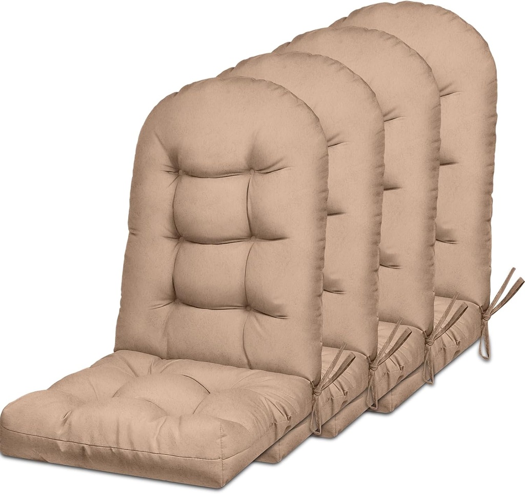 4 Pack Adirondack Chair Cushion, Waterproof Rocking Chair Cushion - Fade Resistant Patio Furniture Cushions, Thickened Patio Chair Pad for Outdoor and Indoor, 49x20x5 Inch