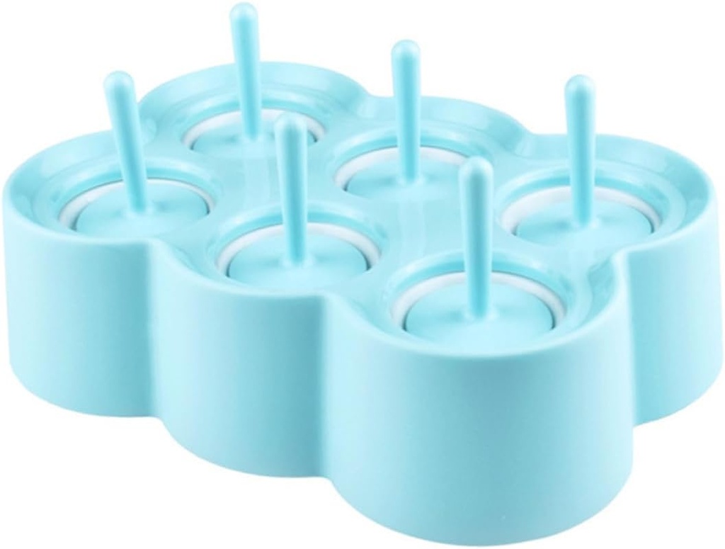 VICASKY Silicone Round Ice Cream Molds DIY Popsicle Maker for Creative Ice Lolly Tool Easy to Use and for Homemade Treats Blue