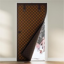 Thermal Insulated Door Curtain Fits Door Size 36 x 80 Inch, Oxford Cloth Thicken Cotton Filled, Curtain Size 39" x 82", Single Piece Door Insulation Blanket Cover for Cold in Winter, Brown