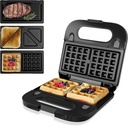 SUNVIVIPRO 3-in-1 Waffle Iron, Electric Sandwich Maker and Panini Press Grill, Non-Stick Removable Plates, Black