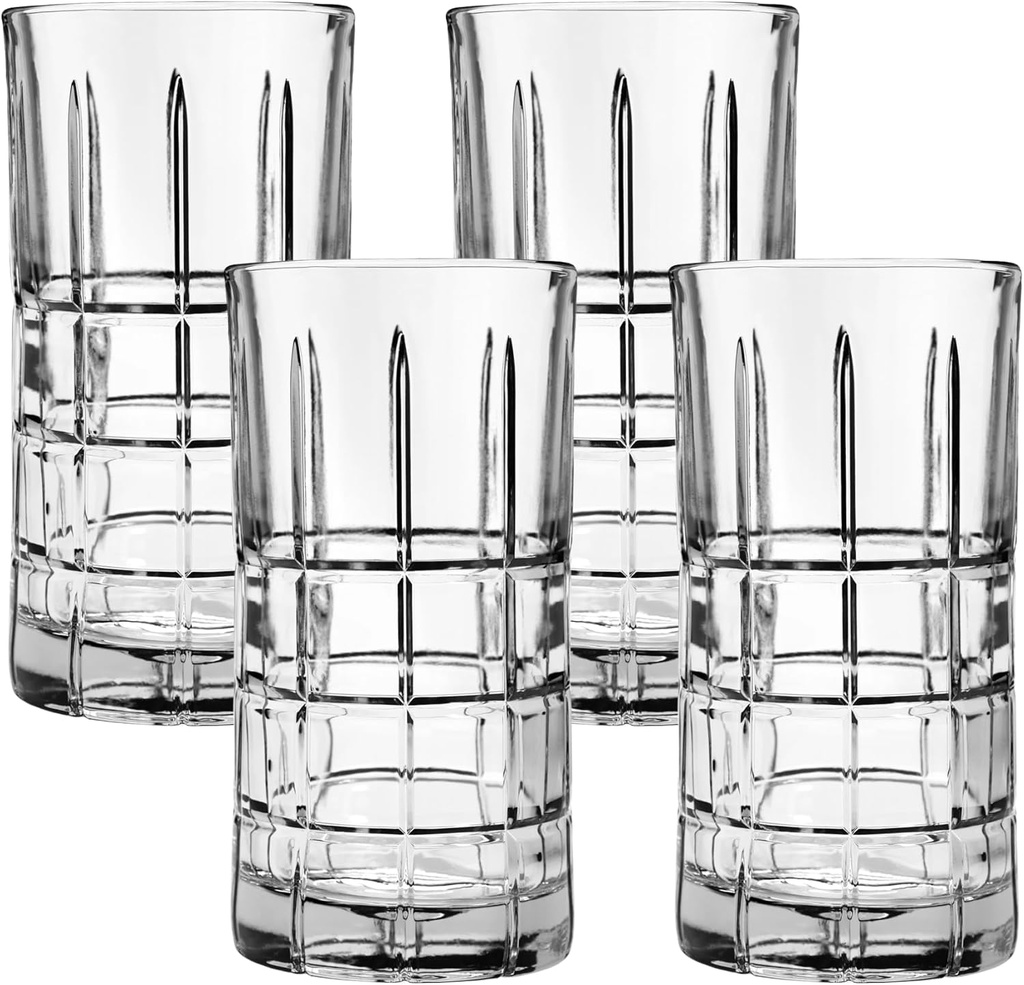 Anchor Hocking Manchester Drinking Glasses (4-Pieces, 16-ounce, dishwasher safe)