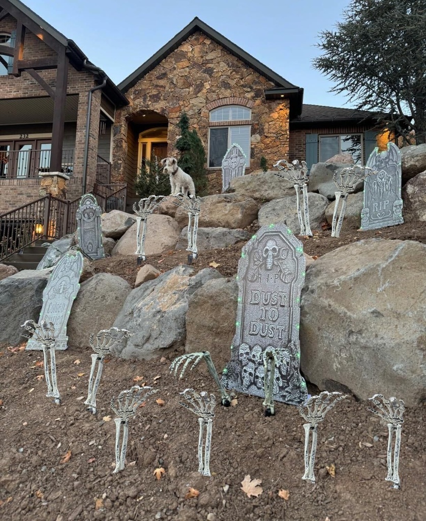 AOGU 6PC Realistic Skeleton Arm Stakes Halloween Decorations for Outdoor Indoor Lawn Stakes Garden Groundbreaker Halloween Skeleton Decoration