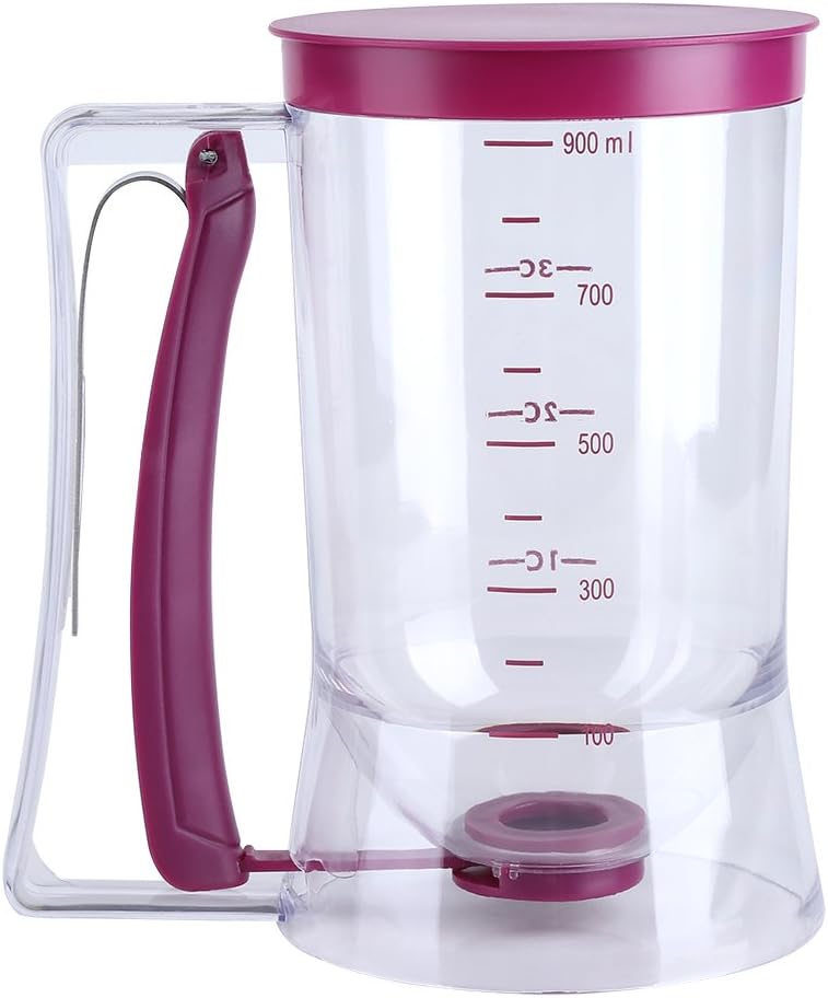 Batter Dispenser, 900mL Manual Cupcake Pancake Batter Dispenser Baking Tool with Measuring Label, for Home Kitchen Use