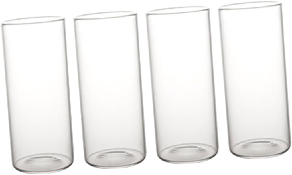 4pcs Transparent Milk Cups Creative Glass Beverage Bottles for Home Office and Restaurant Use Capacity for Juice Wine Tea and More