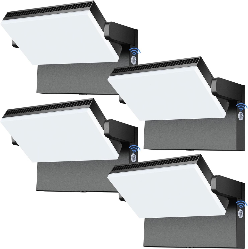 Modern Sleek Flood Lights Outdoor, 120W 5000K Dusk-to-Dawn Photocell with 360° Rotation, 14200LM IP65 Waterproof LED Security Wall Pack for Building,Yard,Driveway (4 Pack)