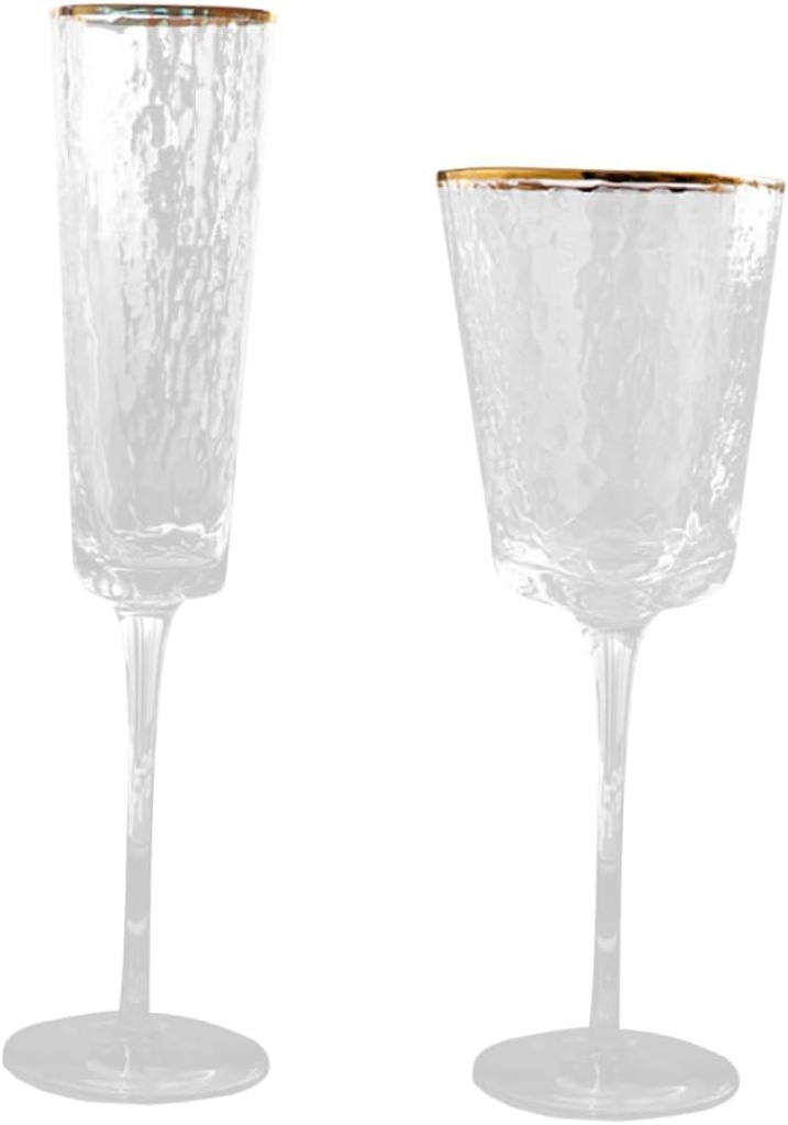 2pcs Creative Crystal Wine Glass Elegant Golden Rimmed Goblets for Wine Party and Wedding Decor