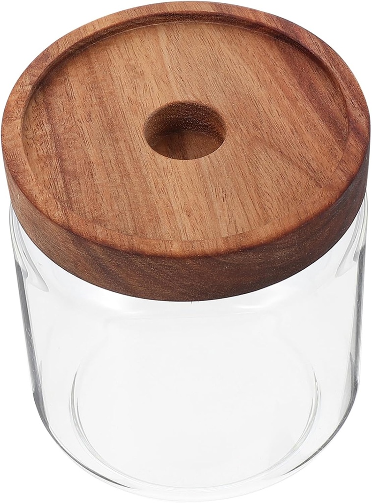 Airtight Glass Storage Jar with Lid Heat Resistant Grain Container for Pantry Organization Dustproof Sealed Canister for Herbs Nuts Candies Beans and Dried Fruits