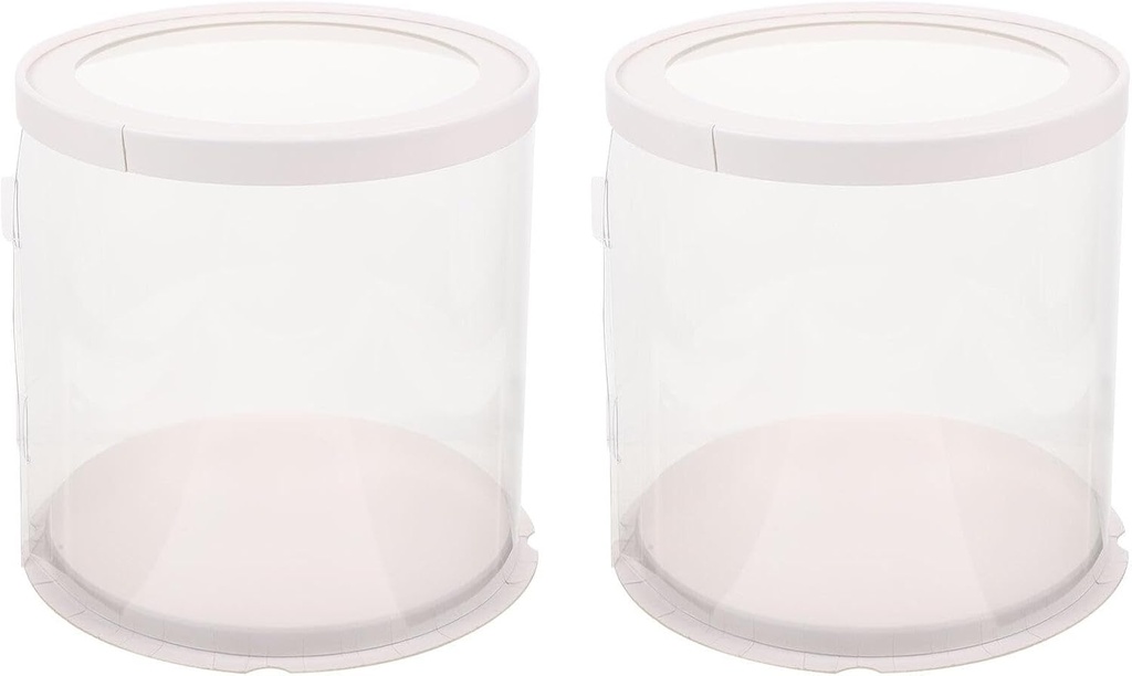 Luxshiny 2pcs Cake Carrier Transparent Baking Box Handle for Birthday Cakes Lightweight and Easy to Clean for Outdoor Parties and Food Storage