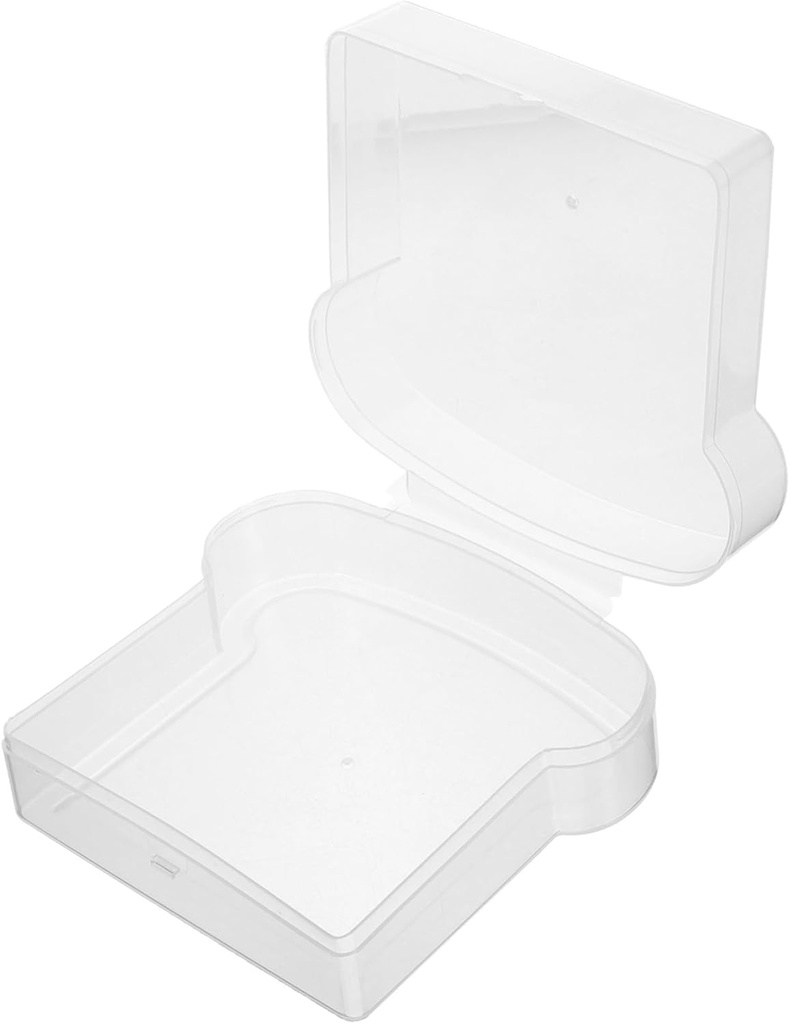 Cabilock Portable Sandwich Storage Box Sealing Lid Transparent Bread Container for Outdoor Camping Picnic Office Lunch and Snack Holder Reusable