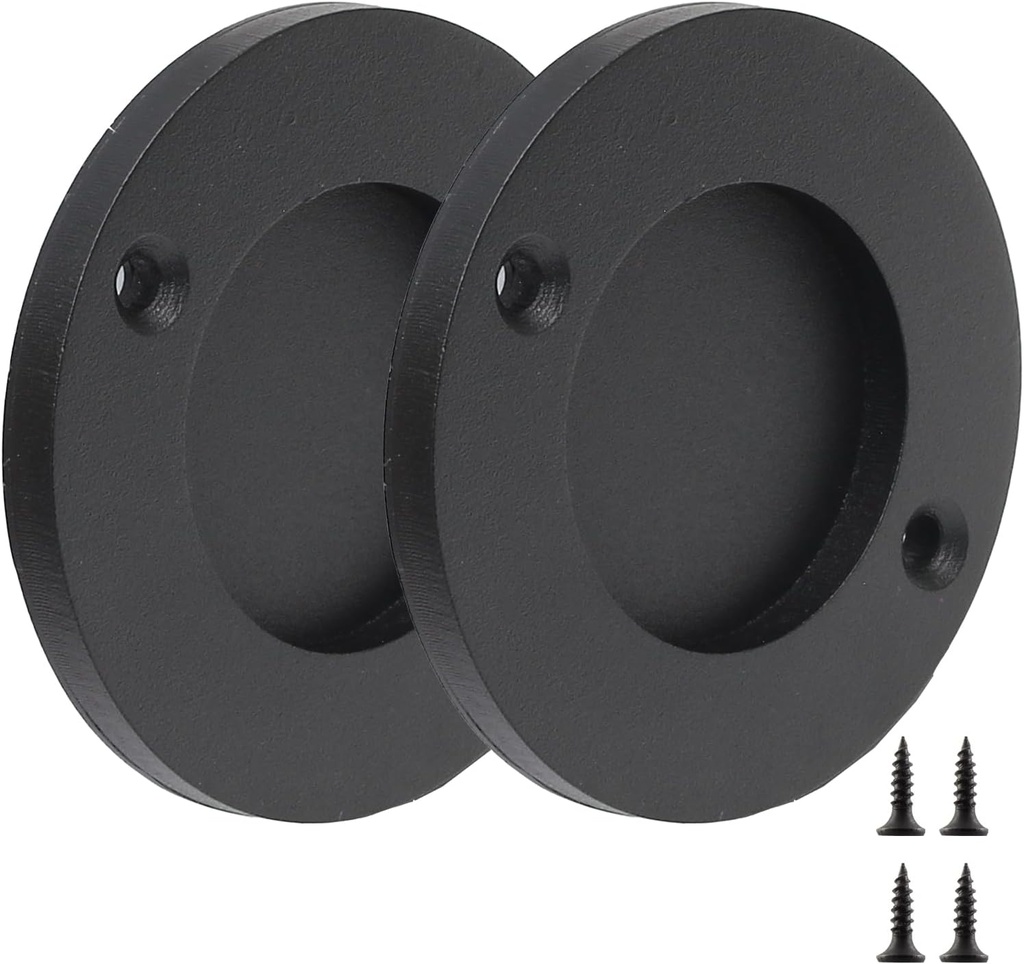 3 Inch Sliding Barn Door Handle, Round Finger Flush Pulls, Recessed Finger Pull for Sliding Barn Door, Closet and Drawers (Center to Center Size is 55mm/2.17")