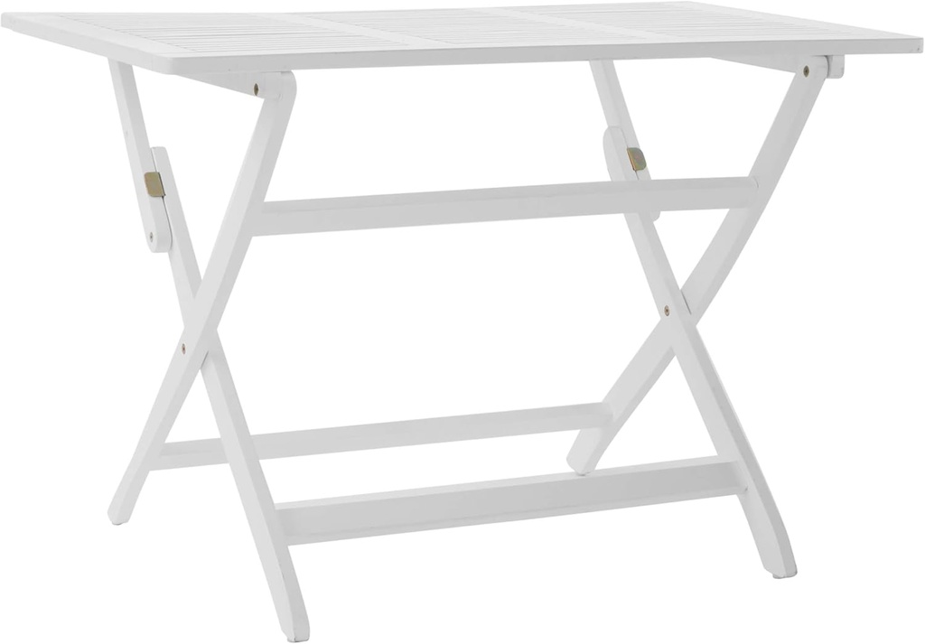 Christopher Knight Home Positano Outdoor Acacia Wood Foldable Dining Table, Pu/ White