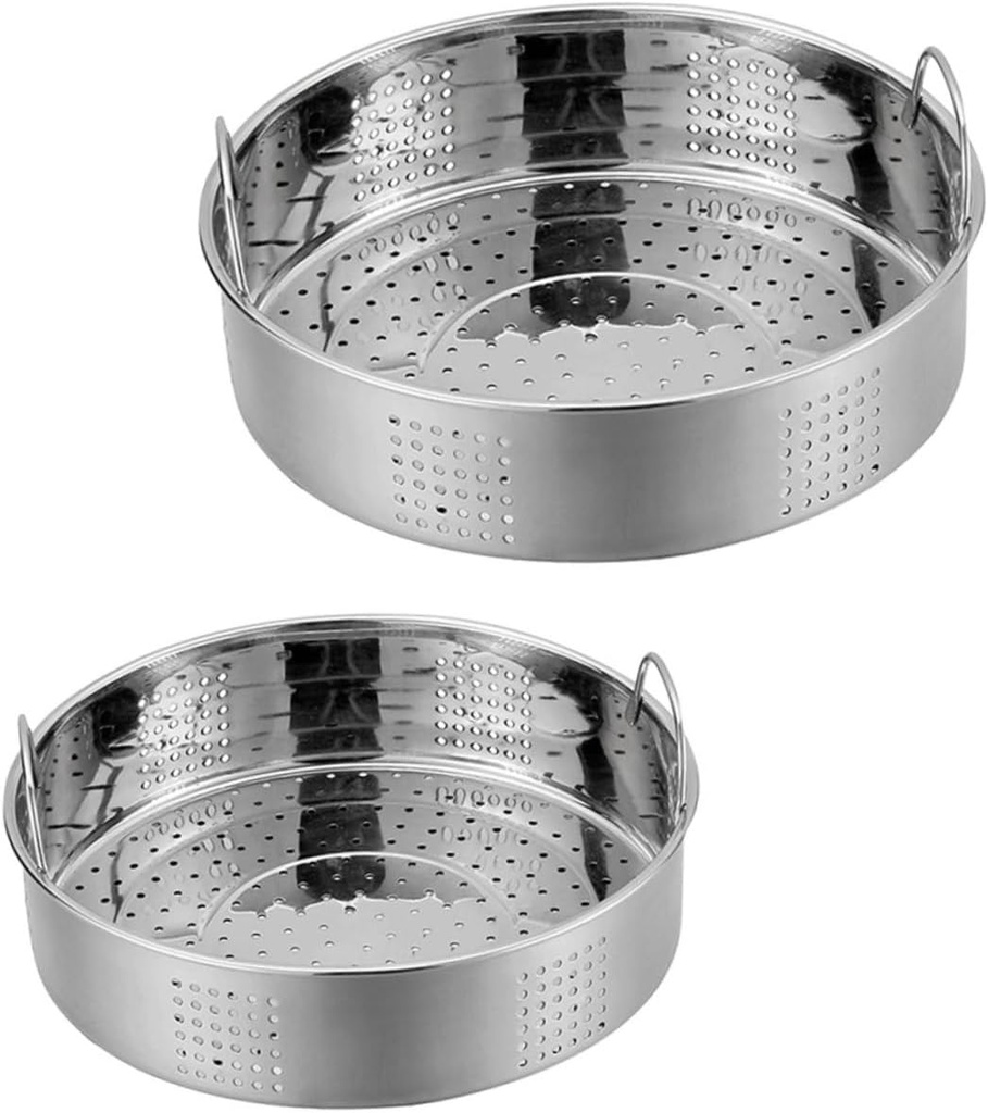 2pcs Vegetable Food Steamer Basket Insert Stainless Steel Steamer for Cooking Dim Sum Dumplings Buns Steaming Baskets Kitchen Accessory