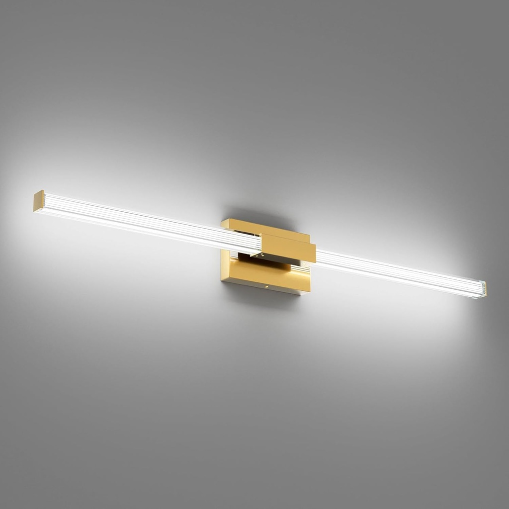 Ralbay Matte Gold 40inch Bathroom Vanity Lights Fixtures Over Mirror 32W Modern LED Modern LED Gold Vanity Light for Bathroom(5500K White Light)