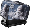 Snowman Stars And Snowflakes 2 Slice Toaster Covers Dustproof Splash-Proof Bread Machine Cover Fingerprint Protectors Small Washable Kitchen Appliance Cover Universal Size