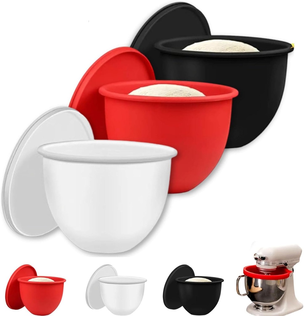 Mixer Silicone Liners for Kitchen, Silicone Liners for Kitchen Tilt-Head 5 Qt Mixers, Kitchen Aid Mixer Bowl Accessories and Attachments for Baking and Cooking, Replacement Mixers Bowls (3Pcs)