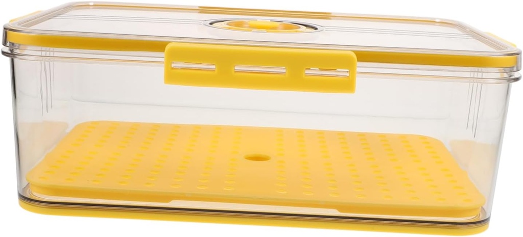 Timing Recording Lid Bread Box Airtight Crisper Box 4-sided Lock Plastic Toast Storage Container for Fridge