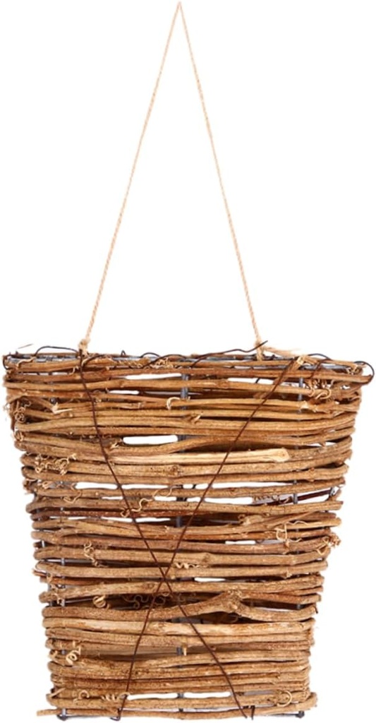 Garneck Woven Hanging Basket for Kitchen Decorative Wall Storage Basket Handle Handmade Natural Wicker for Fruits Veggies and Indoor Plants for Home Decor